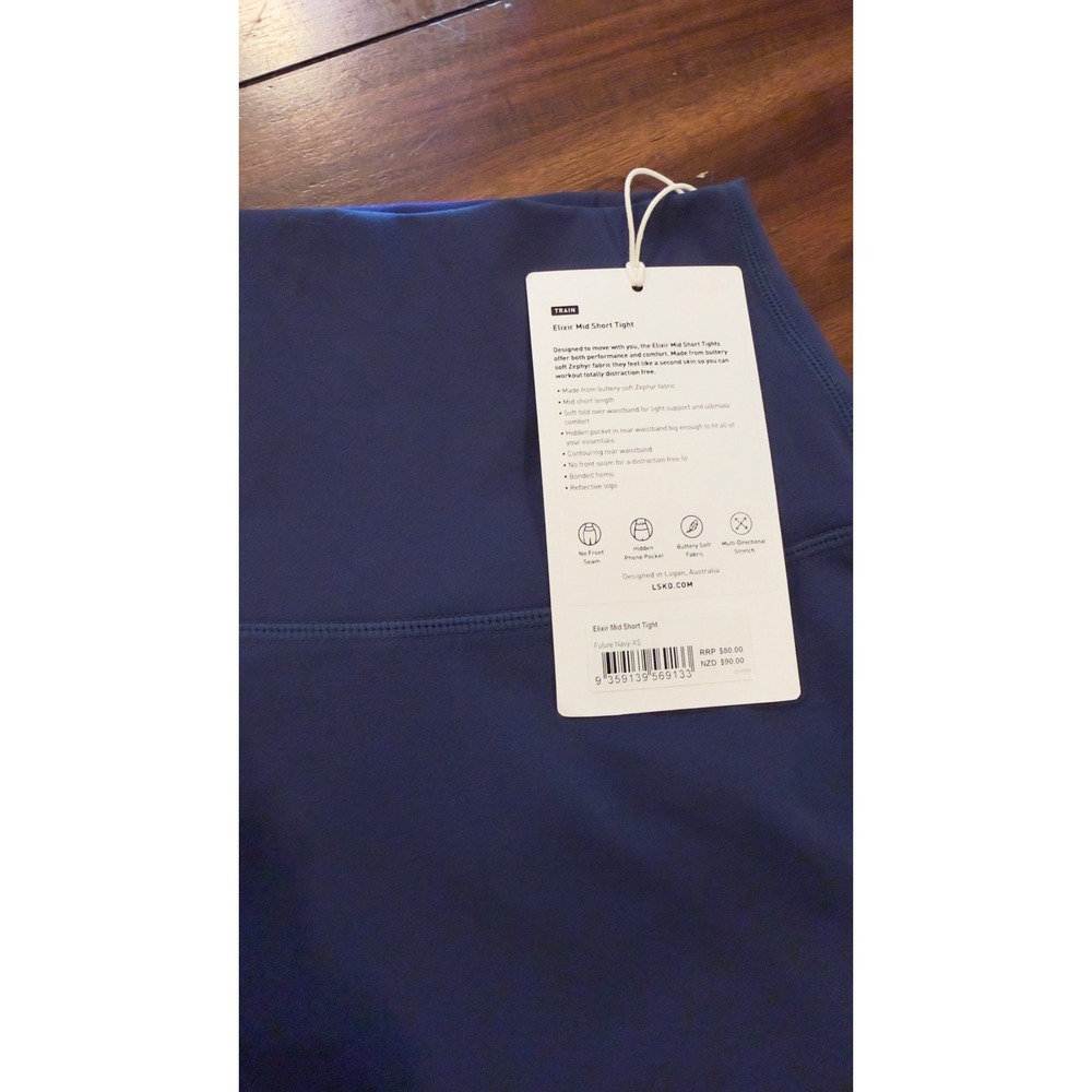 LSKD Elixir Mid Short Tight Future Navy XS High Waist Biker Shorts NEW NWT - Picture 10 of 16